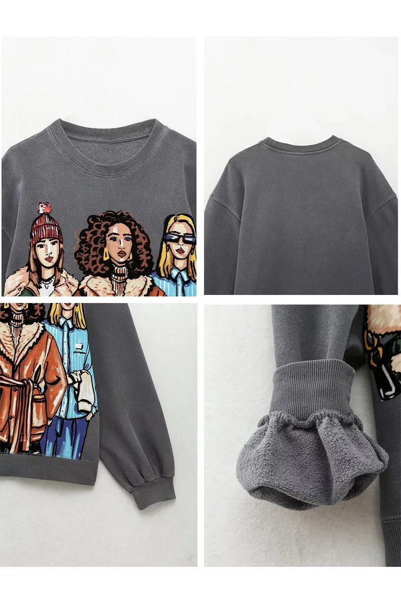 WJ0302 Graphic Fleece Sweatshirt