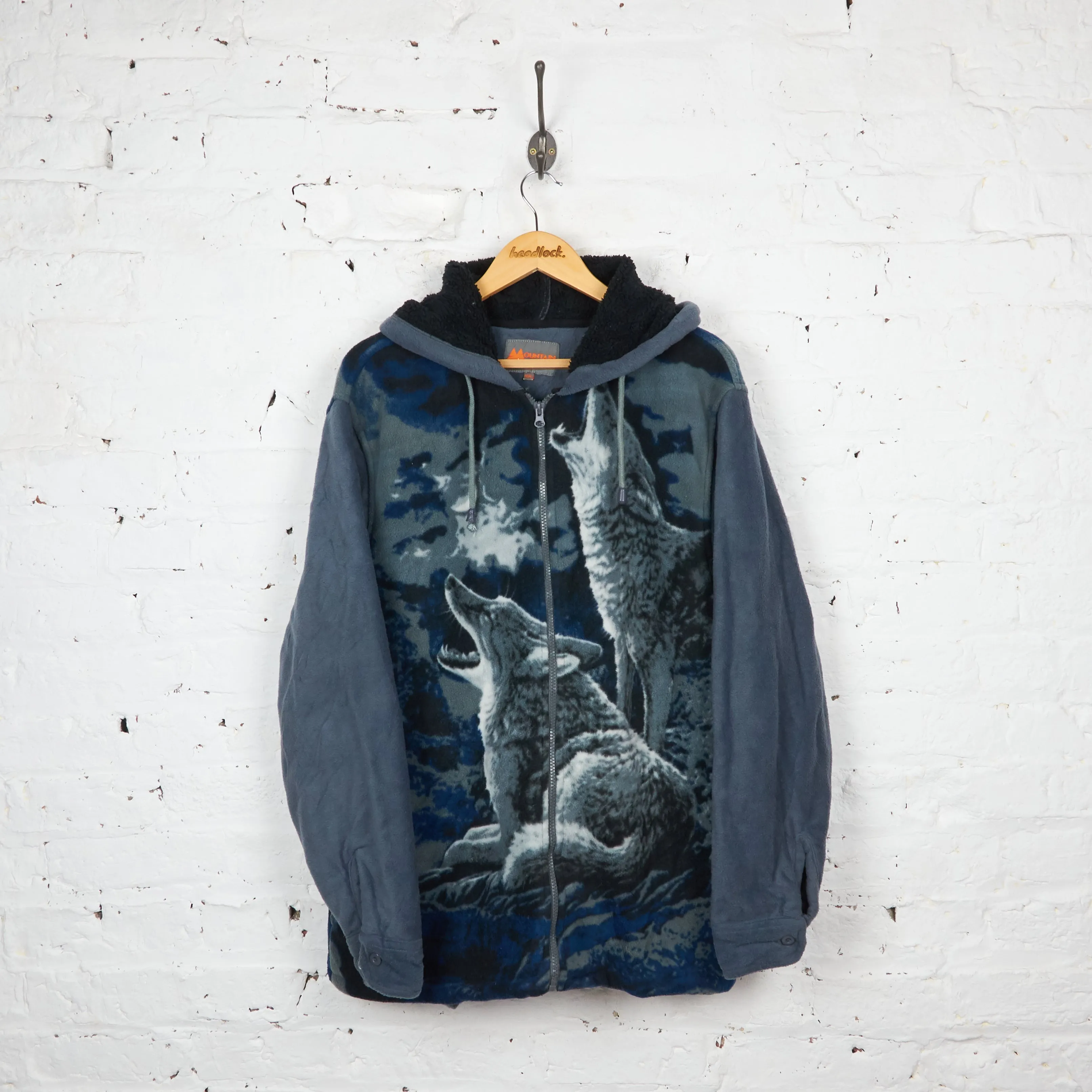 Wolves Hooded Fleece Jacket - Grey - M