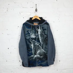Wolves Hooded Fleece Jacket - Grey - M