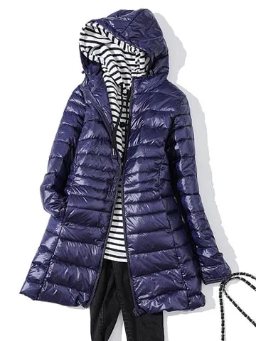 Woman Padded Hooded Long Jacket