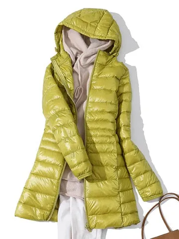 Woman Padded Hooded Long Jacket