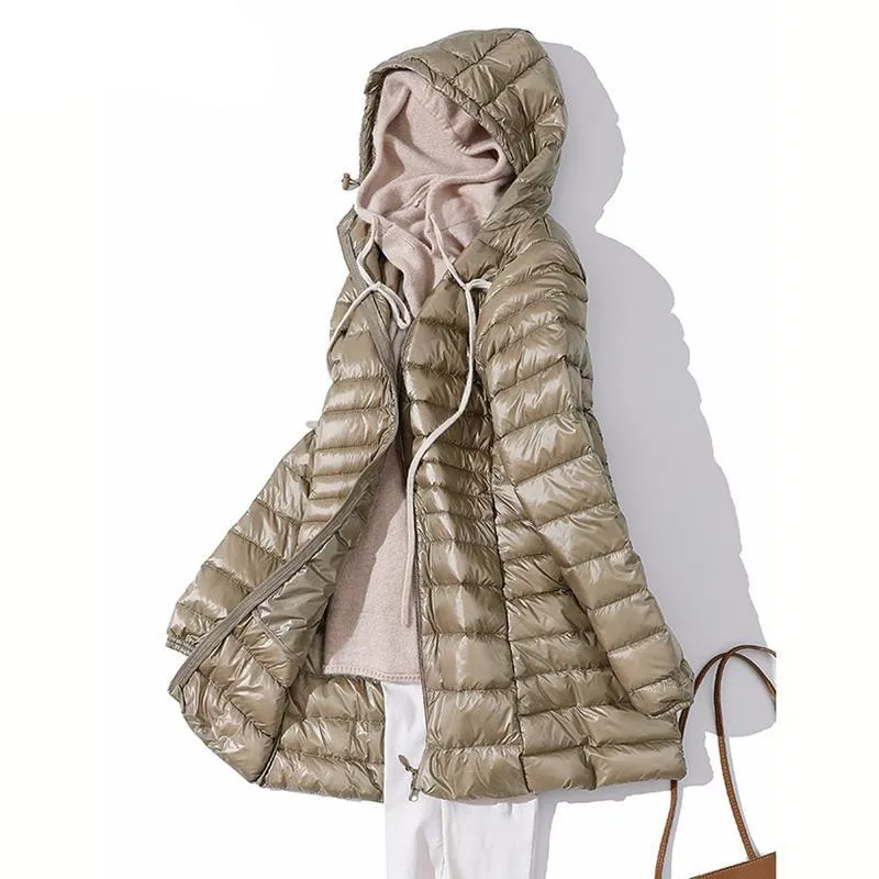 Woman Padded Hooded Long Jacket