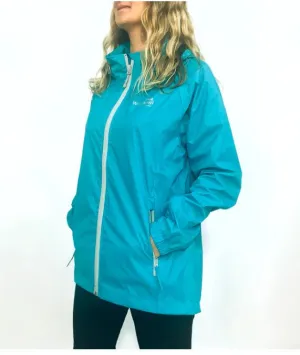 Womens Packable Raincoat - Turquoise