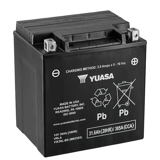 YIX30L-BS Non-DG Factory Sealed Battery Made in USA Yuasa (EYIX30LFA)
