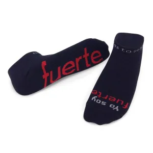 Yo soy fuerte™ black low-cut socks