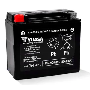 YTX20H Non-DG Factory Sealed Battery Made in USA Yuasa (EYTX20HFA)