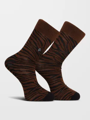 Zebra Socks - BITTER CHOCOLATE
